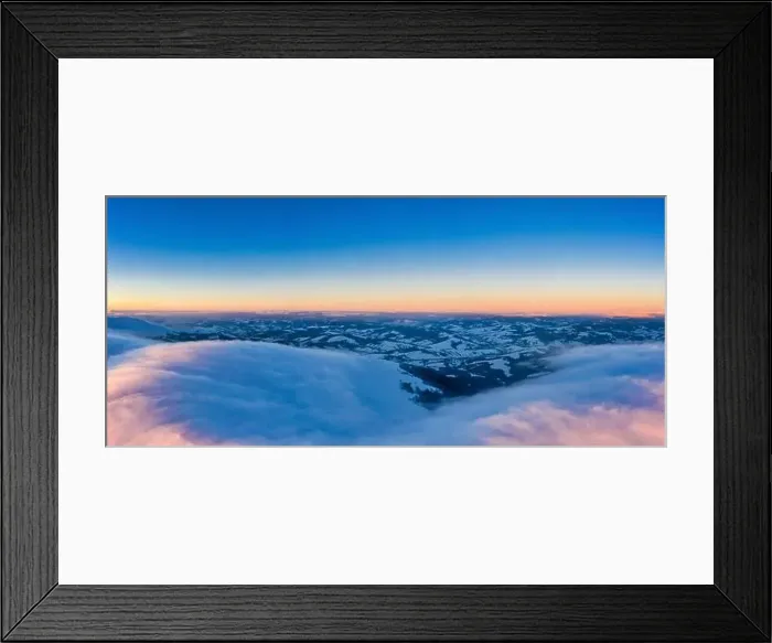 Framed Print : Picturesque winter panorama of snowy mountain hills Framed Print : Picturesque winter panorama of snowy mountain hills