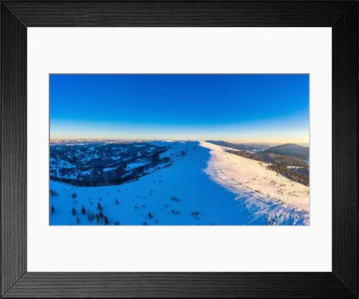 Framed Print : Magical winter panorama of beautiful snowy slopes Framed Print : Magical winter panorama of beautiful snowy slopes