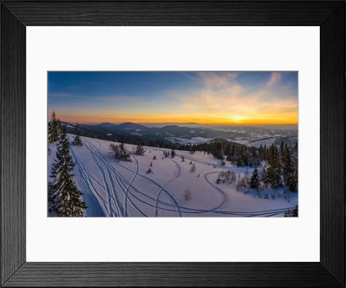 Framed Print : Magical winter panorama of beautiful snowy slopes Framed Print : Magical winter panorama of beautiful snowy slopes