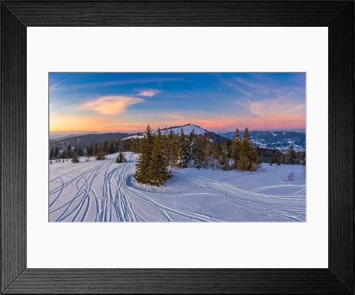 Framed Print : Magical winter panorama of beautiful snowy slopes Framed Print : Magical winter panorama of beautiful snowy slopes