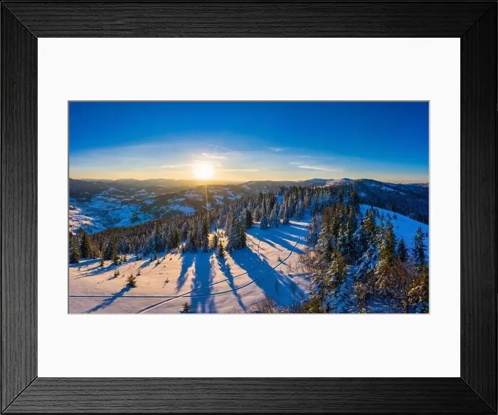 Framed Print : Magical winter panorama of beautiful snowy slopes Framed Print : Magical winter panorama of beautiful snowy slopes