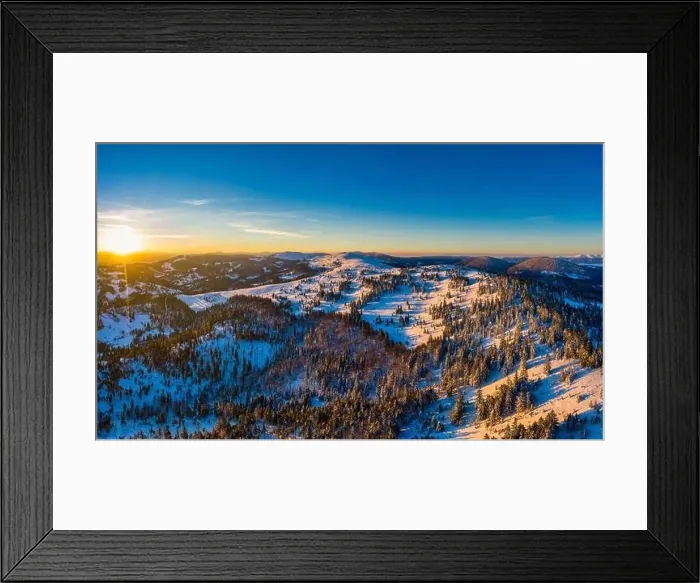 Framed Print : Picturesque winter panorama of mountain hills Framed Print : Picturesque winter panorama of mountain hills