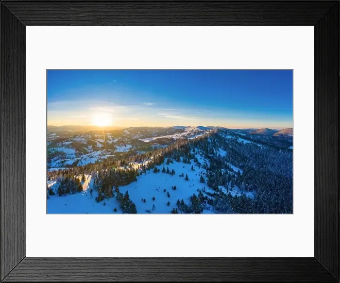 Framed Print : Picturesque winter panorama of mountain hills Framed Print : Picturesque winter panorama of mountain hills