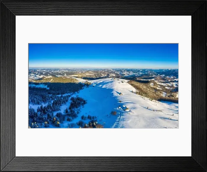 Framed Print : Magical winter panorama of beautiful snowy slopes Framed Print : Magical winter panorama of beautiful snowy slopes