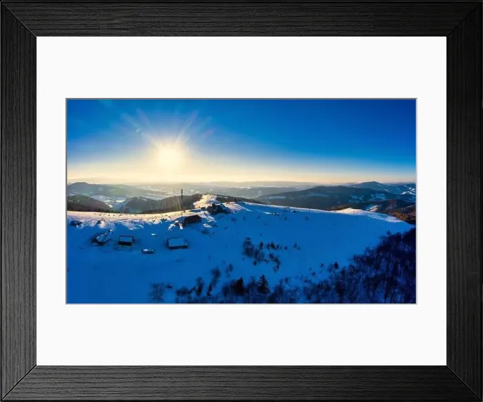 Framed Print : Picturesque winter panorama of mountain hills Framed Print : Picturesque winter panorama of mountain hills