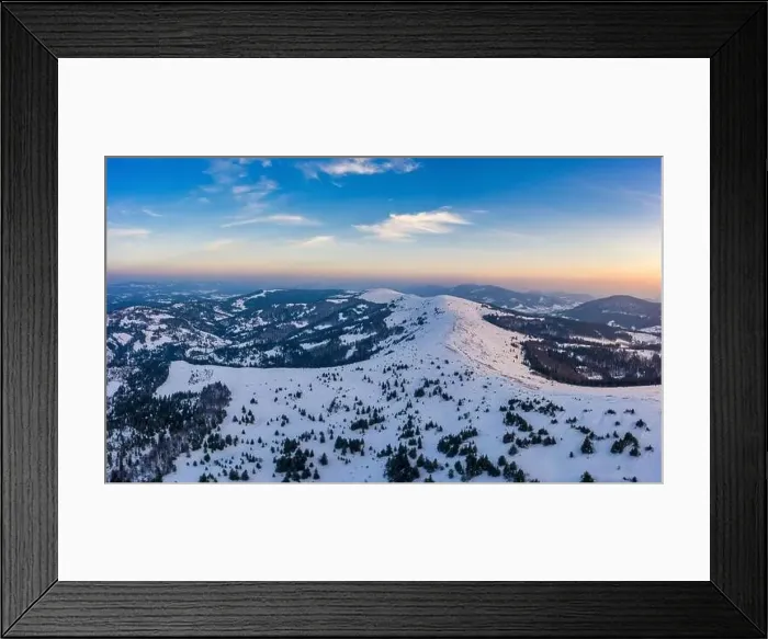 Framed Print : Magical winter panorama of beautiful snowy slopes Framed Print : Magical winter panorama of beautiful snowy slopes