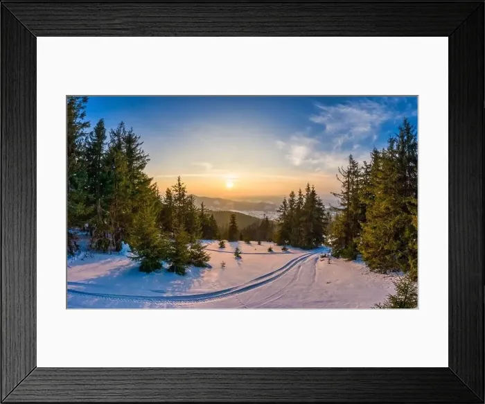 Framed Print : Magical winter panorama of beautiful snowy slopes Framed Print : Magical winter panorama of beautiful snowy slopes