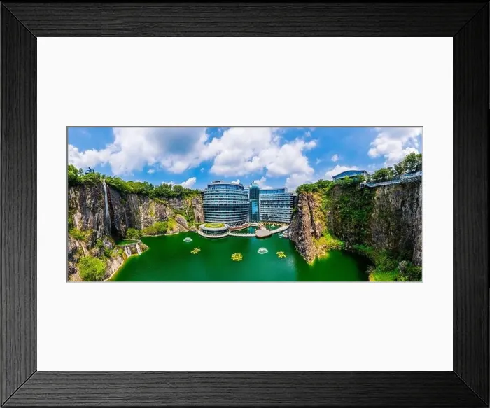 Framed Print : Shanghai, China - August 23, 2020:Shimao Shenkeng Intercontinental Hotel in Shanghai Sheshan Framed Print : Shanghai, China - August 23, 2020:Shimao Shenkeng Intercontinental Hotel in Shanghai Sheshan