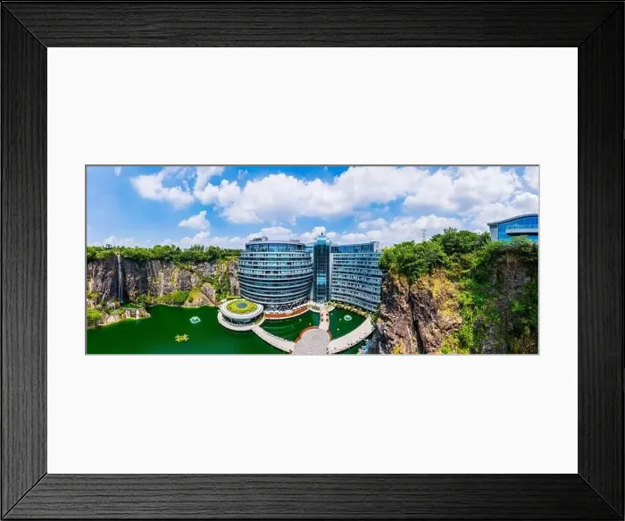 Framed Print : Shanghai, China - August 23, 2020:Shimao Shenkeng Intercontinental Hotel in Shanghai Sheshan Framed Print : Shanghai, China - August 23, 2020:Shimao Shenkeng Intercontinental Hotel in Shanghai Sheshan