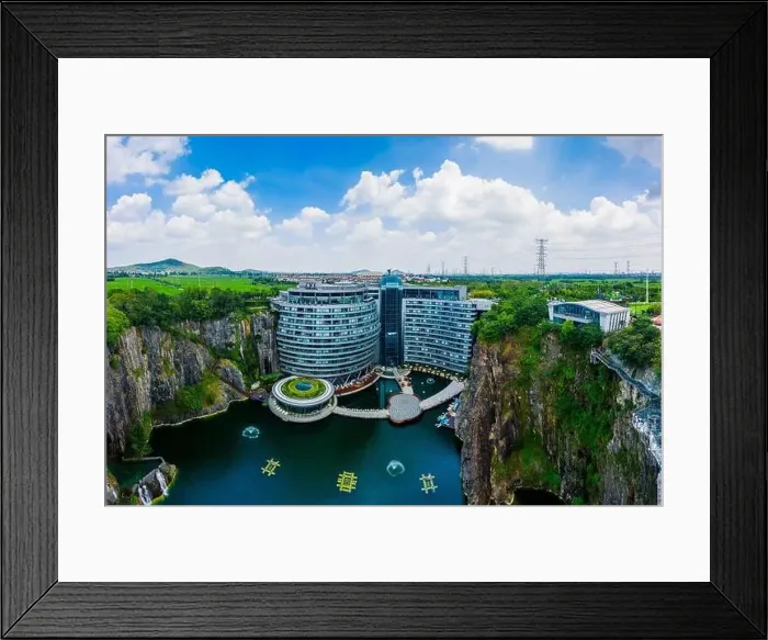 Framed Print : Shanghai, China - August 23, 2020:Shimao Shenkeng Intercontinental Hotel in Shanghai Sheshan Framed Print : Shanghai, China - August 23, 2020:Shimao Shenkeng Intercontinental Hotel in Shanghai Sheshan