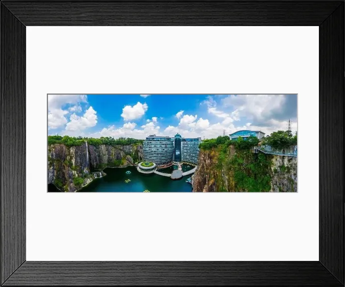 Framed Print : Shanghai, China - August 23, 2020:Shimao Shenkeng Intercontinental Hotel in Shanghai Sheshan Framed Print : Shanghai, China - August 23, 2020:Shimao Shenkeng Intercontinental Hotel in Shanghai Sheshan