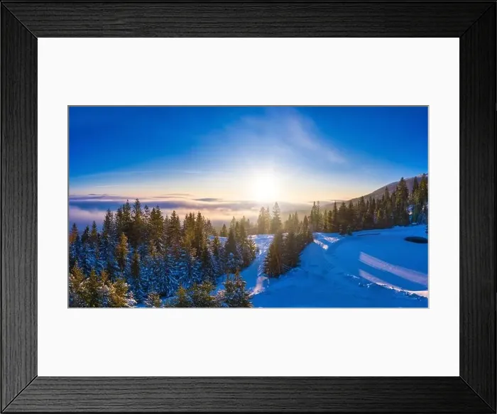Framed Print : Picturesque winter panorama of mountain hills Framed Print : Picturesque winter panorama of mountain hills