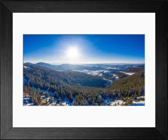 Framed Print : Picturesque winter panorama of mountain hills Framed Print : Picturesque winter panorama of mountain hills