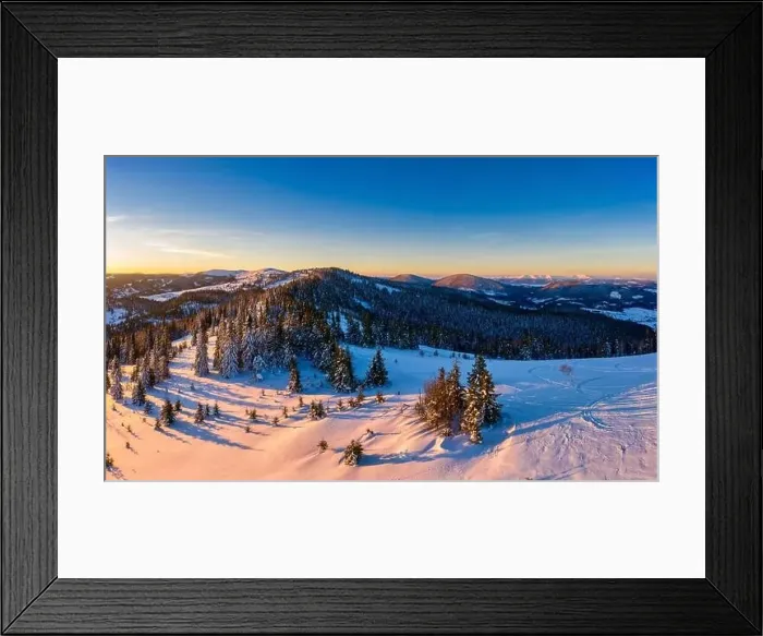 Framed Print : Magical winter panorama of beautiful snowy slopes Framed Print : Magical winter panorama of beautiful snowy slopes
