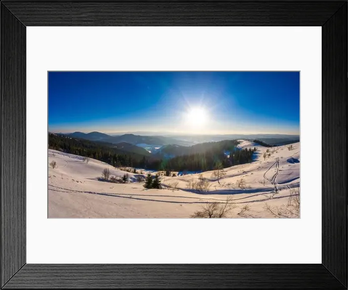 Framed Print : Magical winter panorama of beautiful snowy slopes Framed Print : Magical winter panorama of beautiful snowy slopes