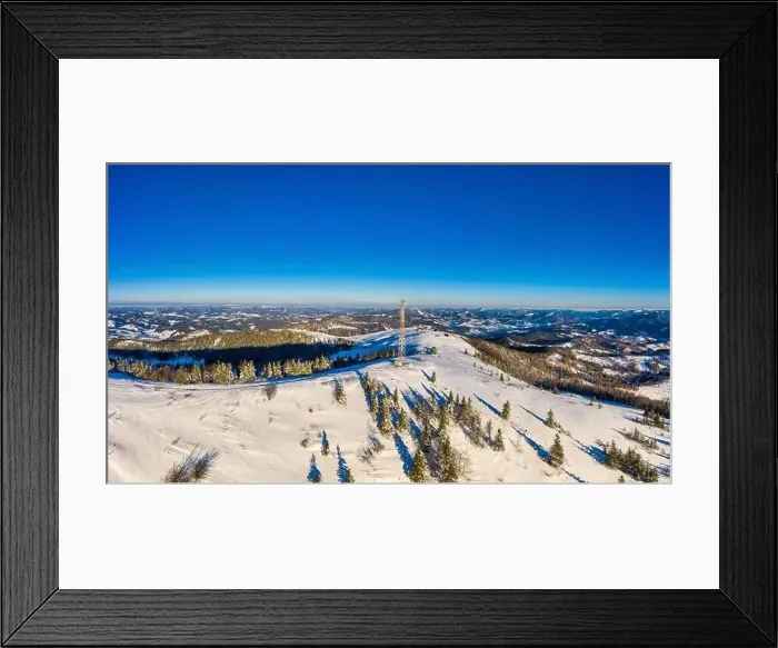 Framed Print : Magical winter panorama of beautiful snowy slopes Framed Print : Magical winter panorama of beautiful snowy slopes