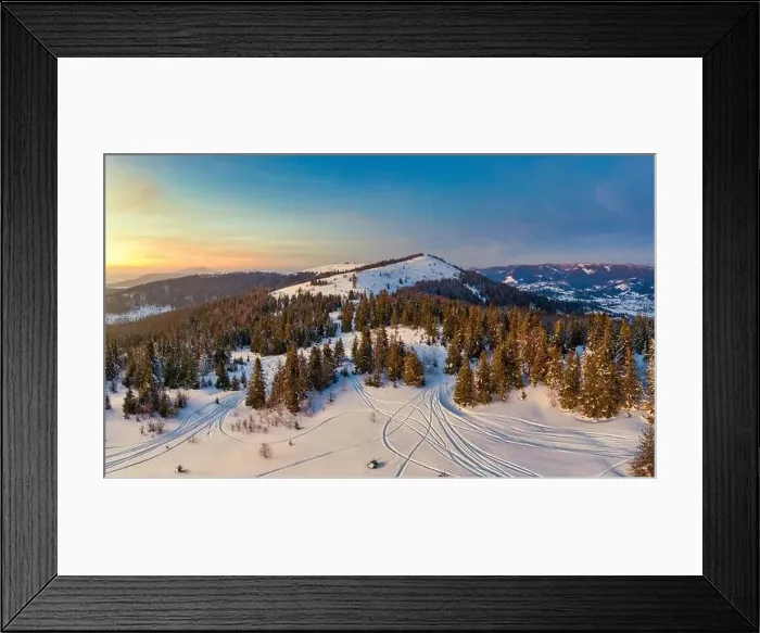Framed Print : Magical winter panorama of beautiful snowy slopes Framed Print : Magical winter panorama of beautiful snowy slopes