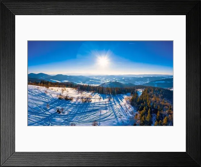 Framed Print : Magical winter panorama of beautiful snowy slopes Framed Print : Magical winter panorama of beautiful snowy slopes
