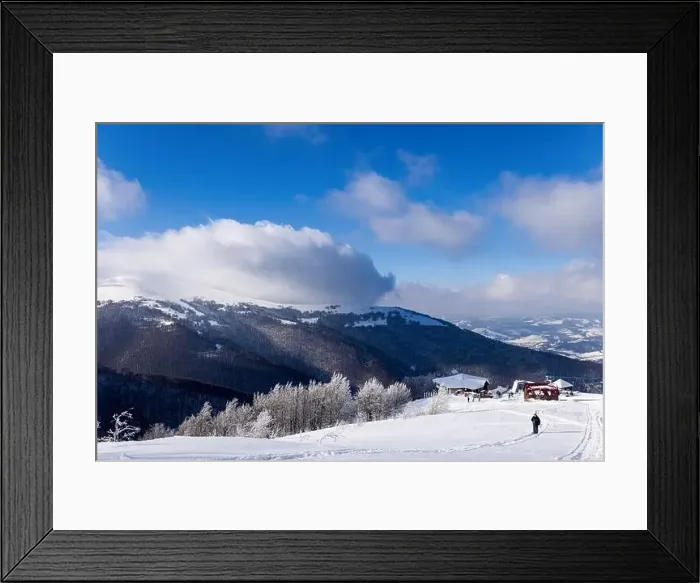 Framed Print : View of the evening winter wide panorama Framed Print : View of the evening winter wide panorama