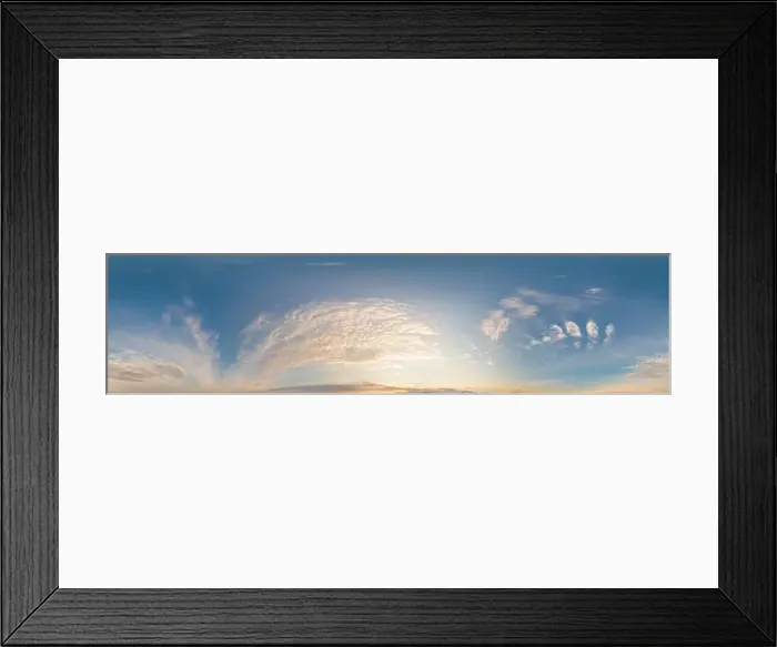 Framed Print : Dark blue sunset sky panorama with Cirrus clouds Framed Print : Dark blue sunset sky panorama with Cirrus clouds