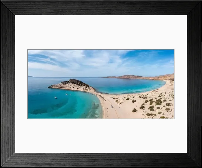 Framed Print : Elafonisos island, Simos Frangos double beach Peloponnese Framed Print : Elafonisos island, Simos Frangos double beach Peloponnese