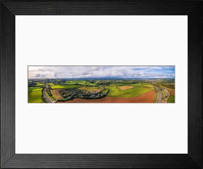 Framed Print : Panorama over Widdicombe Farm from a drone, Torquay, Devon, England Framed Print : Panorama over Widdicombe Farm from a drone, Torquay, Devon, England