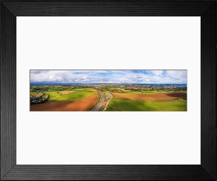 Framed Print : Panorama over Torbay Fields from a drone, Torquay, Devon, England, Europe Framed Print : Panorama over Torbay Fields from a drone, Torquay, Devon, England, Europe