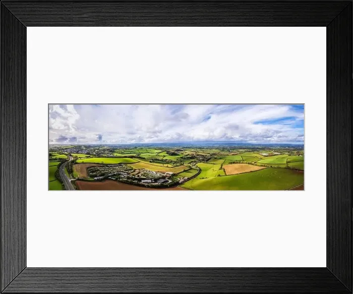 Framed Print : Panorama over Widdicombe Farm from a drone, Torquay, Devon, England Framed Print : Panorama over Widdicombe Farm from a drone, Torquay, Devon, England