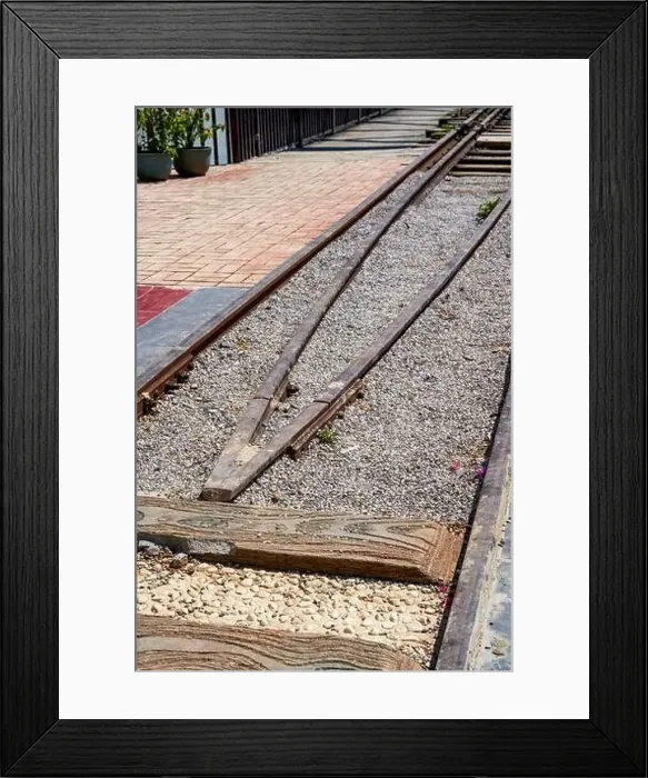 Framed Print : A railway bridge and railway tracks Framed Print : A railway bridge and railway tracks