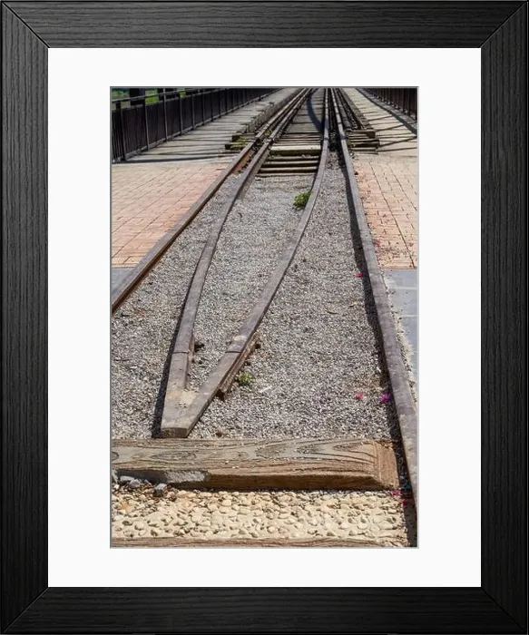 Framed Print : A railway bridge and railway tracks Framed Print : A railway bridge and railway tracks