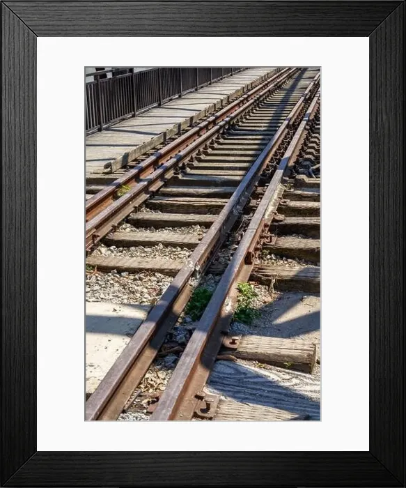 Framed Print : A railway bridge and railway tracks Framed Print : A railway bridge and railway tracks