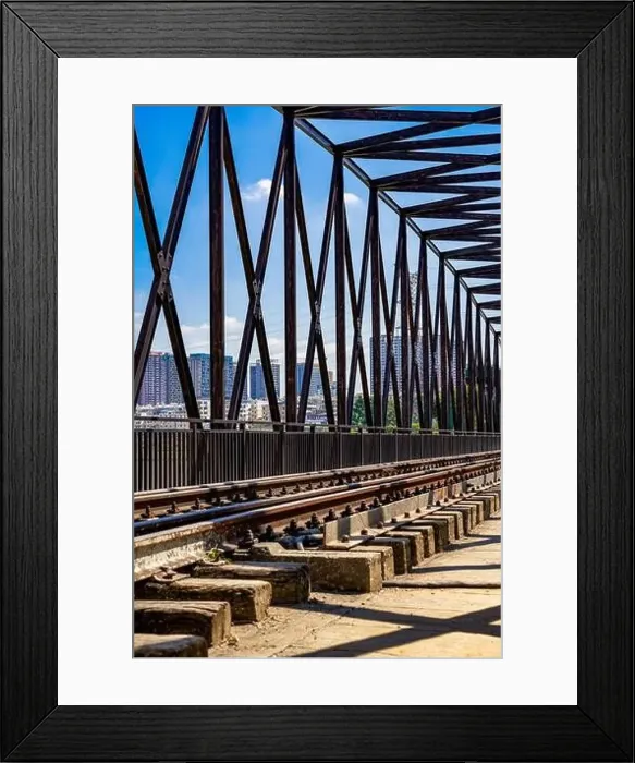 Framed Print : A railway bridge and railway tracks Framed Print : A railway bridge and railway tracks