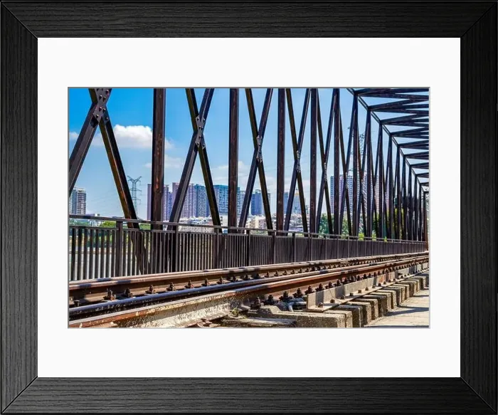Framed Print : A railway bridge and railway tracks Framed Print : A railway bridge and railway tracks