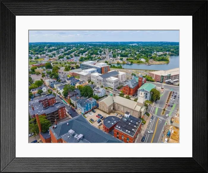 Framed Print : Salem Probate, Family Court, District Court and Trial Court on Federal Street aerial view in city center of Salem Framed Print : Salem Probate, Family Court, District Court and Trial Court on Federal Street aerial view in city center of Salem
