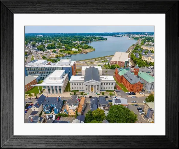 Framed Print : Essex Probate and Family Court aerial view at 36 Federal Street in downtown Salem, Massachusetts MA, USA Framed Print : Essex Probate and Family Court aerial view at 36 Federal Street in downtown Salem, Massachusetts MA, USA