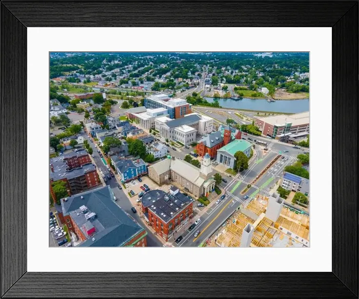 Framed Print : Salem Probate, Family Court, District Court and Trial Court on Federal Street aerial view in city center of Salem Framed Print : Salem Probate, Family Court, District Court and Trial Court on Federal Street aerial view in city center of Salem