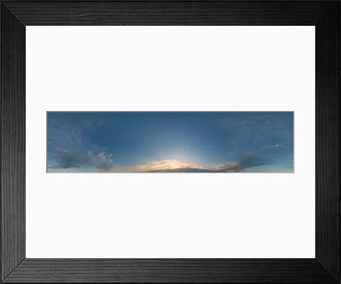 Framed Print : Dark blue sunset sky pano with Cirrus clouds Framed Print : Dark blue sunset sky pano with Cirrus clouds