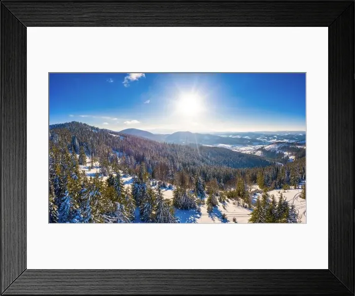 Framed Print : Wonderful landscapes of the Carpathian Mountains covered with snow Framed Print : Wonderful landscapes of the Carpathian Mountains covered with snow