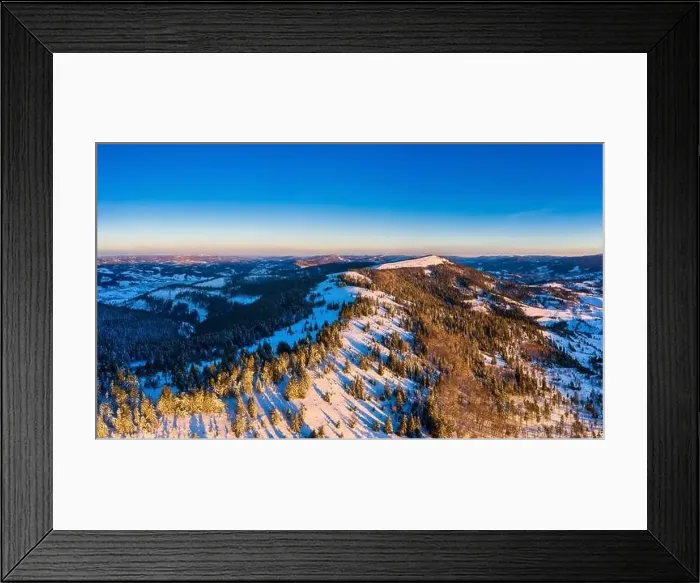 Framed Print : Wonderful landscapes of the Carpathian Mountains covered with snow Framed Print : Wonderful landscapes of the Carpathian Mountains covered with snow