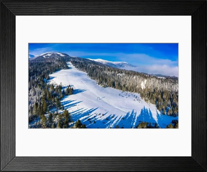Framed Print : Magical winter panorama of beautiful snowy slopes Framed Print : Magical winter panorama of beautiful snowy slopes