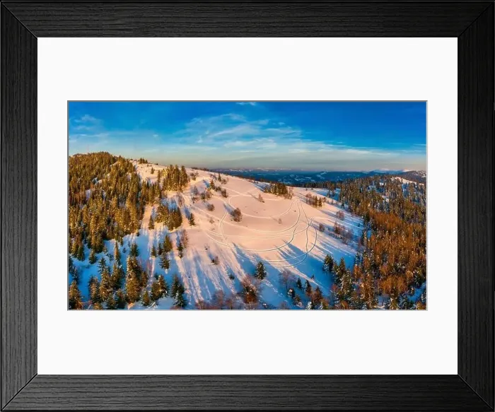 Framed Print : Magical winter panorama of beautiful snowy slopes Framed Print : Magical winter panorama of beautiful snowy slopes