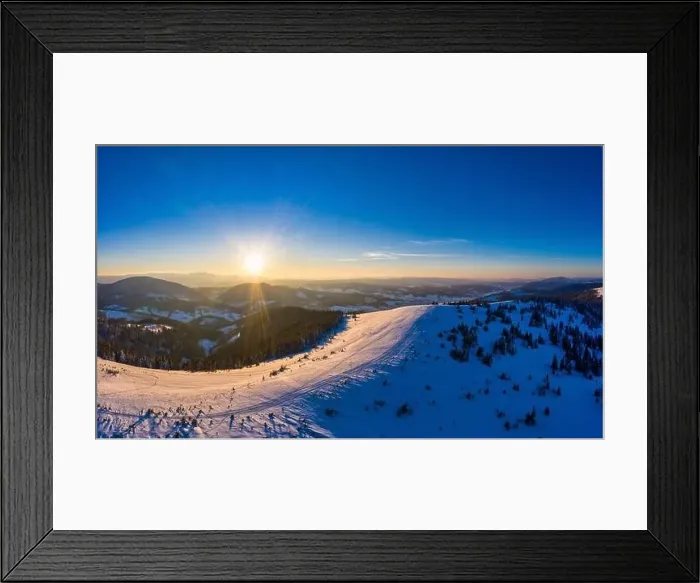Framed Print : Magical winter panorama of beautiful snowy slopes Framed Print : Magical winter panorama of beautiful snowy slopes