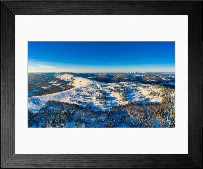Framed Print : Picturesque winter panorama of mountain hills Framed Print : Picturesque winter panorama of mountain hills