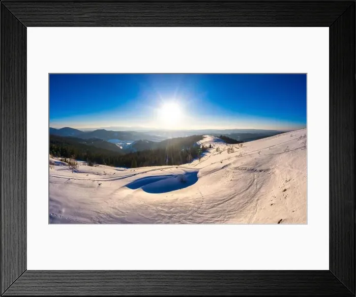 Framed Print : Magical winter panorama of beautiful snowy slopes Framed Print : Magical winter panorama of beautiful snowy slopes