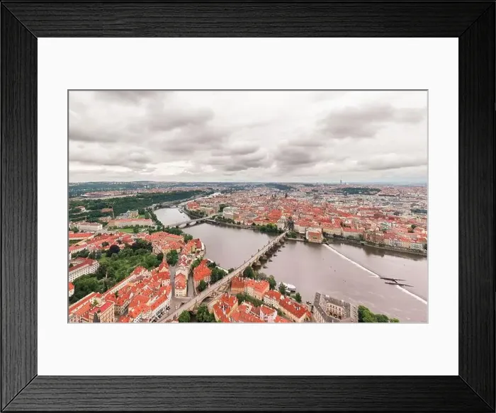 Framed Print : Prague Old Town in Czech Republic with Famous Sightseeing Places in Background Framed Print : Prague Old Town in Czech Republic with Famous Sightseeing Places in Background