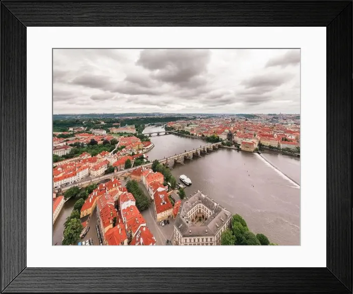 Framed Print : Prague Old Town in Czech Republic with Famous Sightseeing Places in Background Framed Print : Prague Old Town in Czech Republic with Famous Sightseeing Places in Background