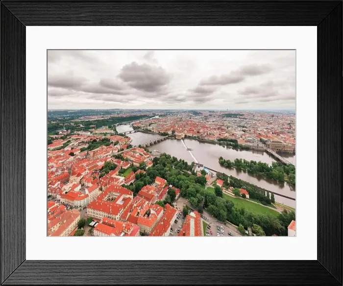 Framed Print : Prague Old Town in Czech Republic with Famous Sightseeing Places in Background Framed Print : Prague Old Town in Czech Republic with Famous Sightseeing Places in Background