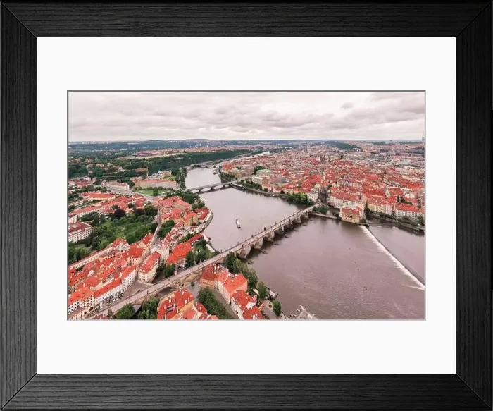 Framed Print : Prague Old Town in Czech Republic with Famous Sightseeing Places in Background Framed Print : Prague Old Town in Czech Republic with Famous Sightseeing Places in Background