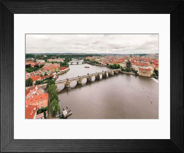Framed Print : Prague Old Town in Czech Republic with Famous Sightseeing Places in Background Framed Print : Prague Old Town in Czech Republic with Famous Sightseeing Places in Background