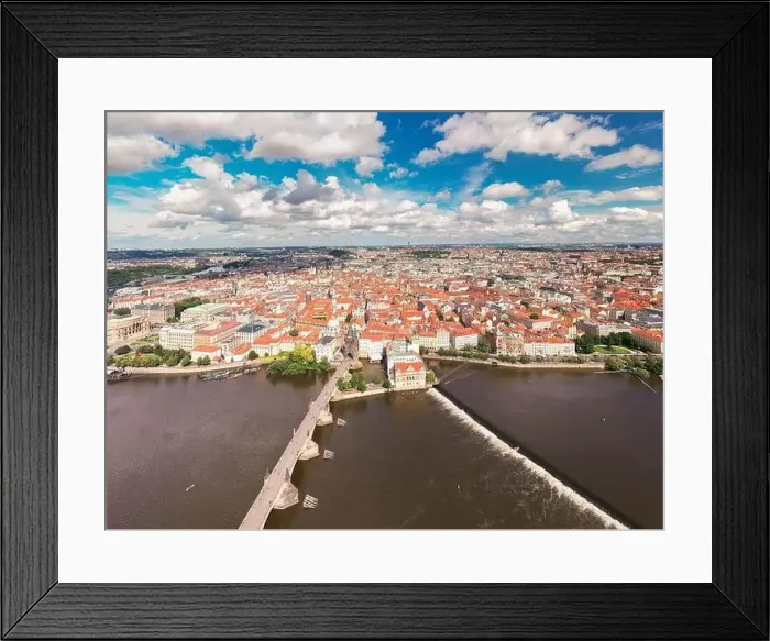 Framed Print : Prague Old Town in Czech Republic with Famous Sightseeing Places in Background Framed Print : Prague Old Town in Czech Republic with Famous Sightseeing Places in Background